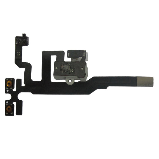For iPhone 4S Replacement Headphone Jack Volume Mute Button Switch Flex Cable - White