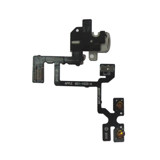 For iPhone 4 Headphone Jack, Volume and Mute Button Flex Cable - White