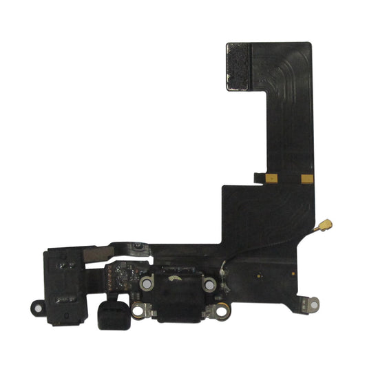 For iPhone 5S Charging Port with Headphone Jack Microphone - Black