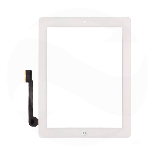 For iPad 3 & 4 Touch Screen Digitizer Glass Replacement White With Home Button