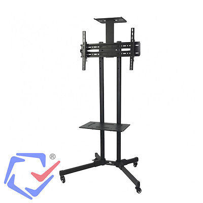 Maclean MC-661 Trolley TV Stand with Mounting Bracket and 2 Shelfs