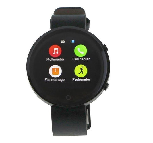 Bluetooth BT360 Round Smart Wrist Watch For iOS and Android Phones Black