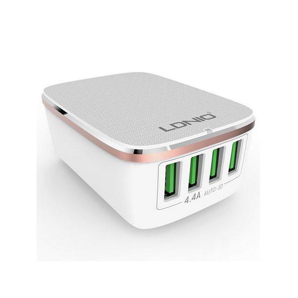 LDNIO A4405 4 USB Ports 4.4A Fast Charger + Lightning Cable