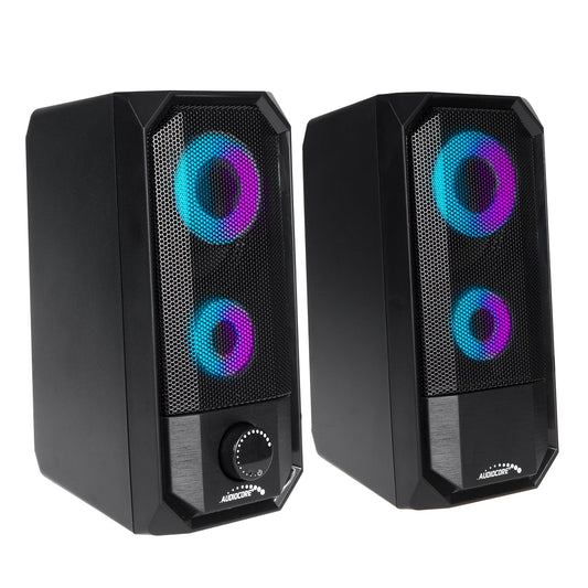 Audiocore AC845 Bluetooth 4.2 Computer Speakers, 3.5mm mini jack, USB 5V 10W - Touch Control Black