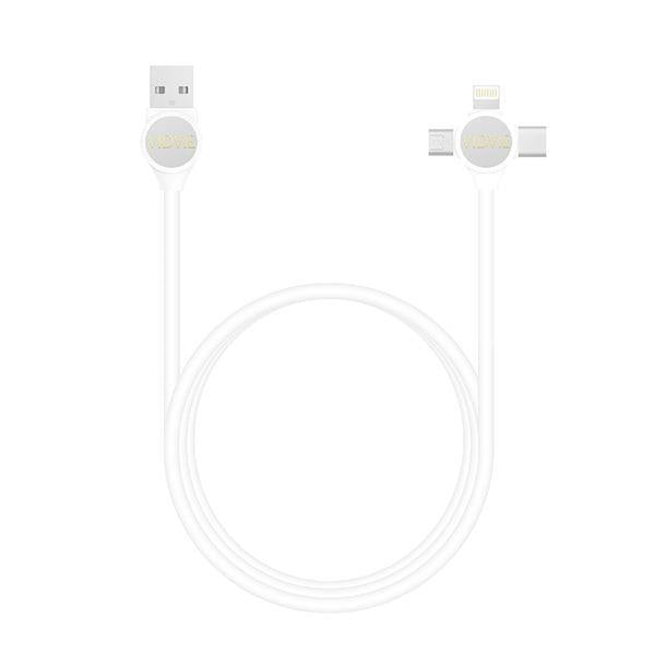 Vidvie CB431 2.4A Micro - Lightning - Type-C USB 3in1 Data cable - White