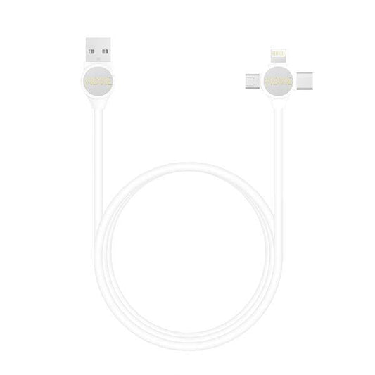 Vidvie CB431 2.4A Micro - Lightning - Type-C USB 3in1 Data cable - White