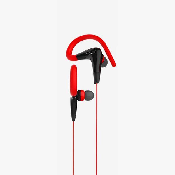 Vidvie HS618 Ear Hook Earphone Wired Headset With Microphone Earbuds - Red