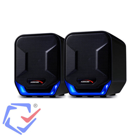 Audiocore AC865 Computer Speakers Stereo USB Notebook Laptop 3.5mm Jack LED Backlight 6W