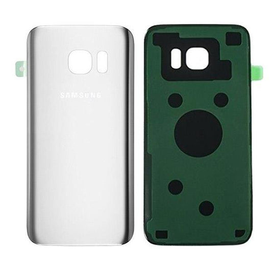 For Samsung Galaxy S7 Edge Rear Back Glass Cover - Silver