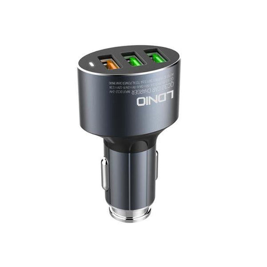 LDNIO C703Q 3 USB QC 3.0 Car Charger + Lightning Cable