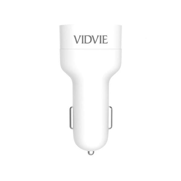 VIDVIE CC509 - Car Charger Two Port Fast Charger With Micro-USB Cable - White