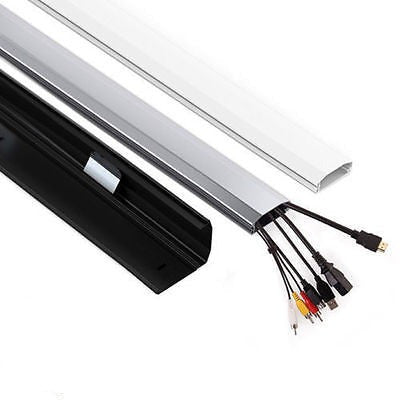 Aluminum Cable Cover Organizer Hide RTV SAT Wire Sleeve Cord Silver 60 x 20 x 750mm