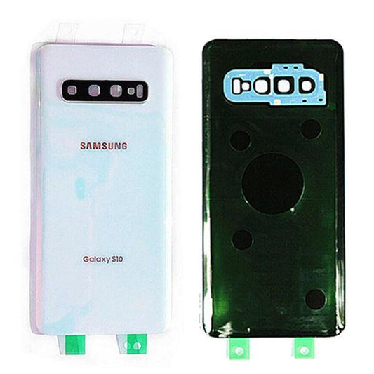 Samsung Galaxy S10 Rear Back Glass Battery Cover G973F+Camera Lens White