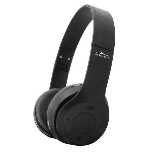 Media-Tech MT3591 Wireless Bluetooth Stereo Headphones Microphone,FM Radio MicroSD Card Reader.